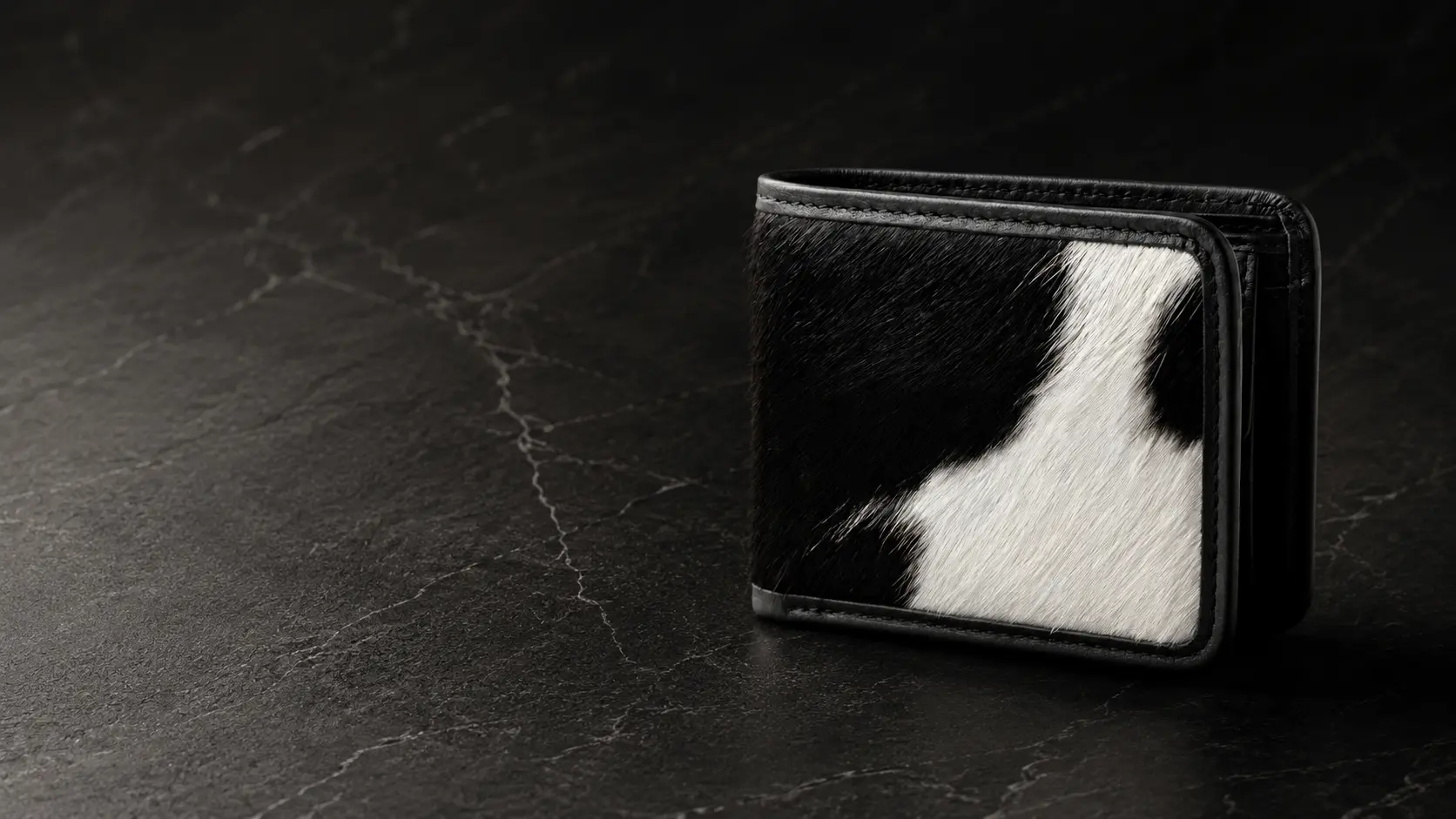 SAVI cowhide wallet on black marble