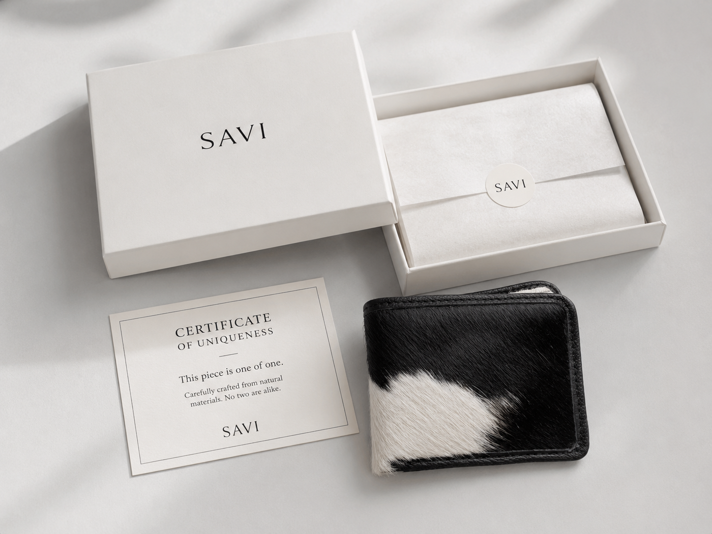SAVI packaging and certificate of uniqueness